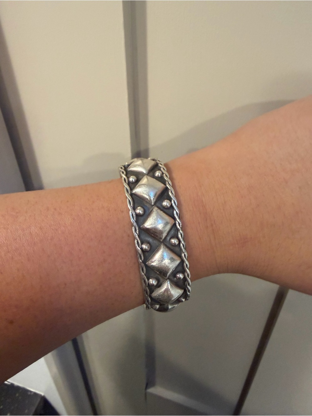 Chunky Sterling silver Studded cuff